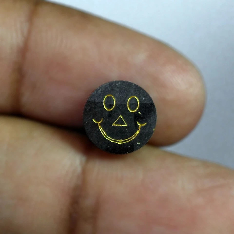 3.23cts Rare Smiley Face Emoji Carving Round Natural Earth Mined Loose Diamonds - Image 2 of 4