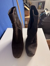 Authentic Women  s Suede PRADA Boots Brown Leather Size 38