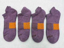 4 Pairs Bombas Men's Solid Ankle Socks Size Large 9-13 Blue