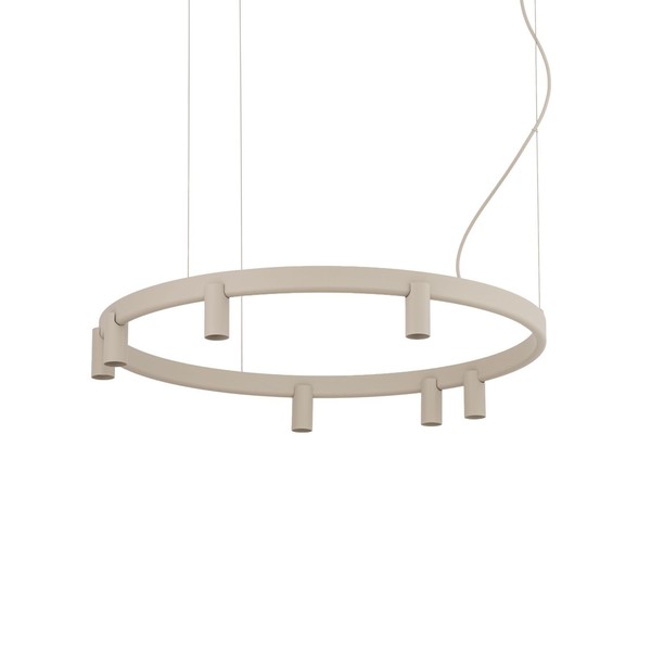 HäNgelampe Beige Ø80 Cm GU10 Rund Modern Wohnzimmer Pendelleuchte Esszimmer-image
