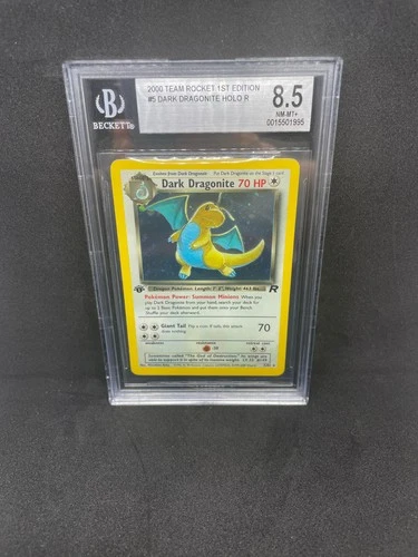 2000 Pokemon Team Rocket : #  5 Dark Dragonite Holo R BGS 8.5 MINT