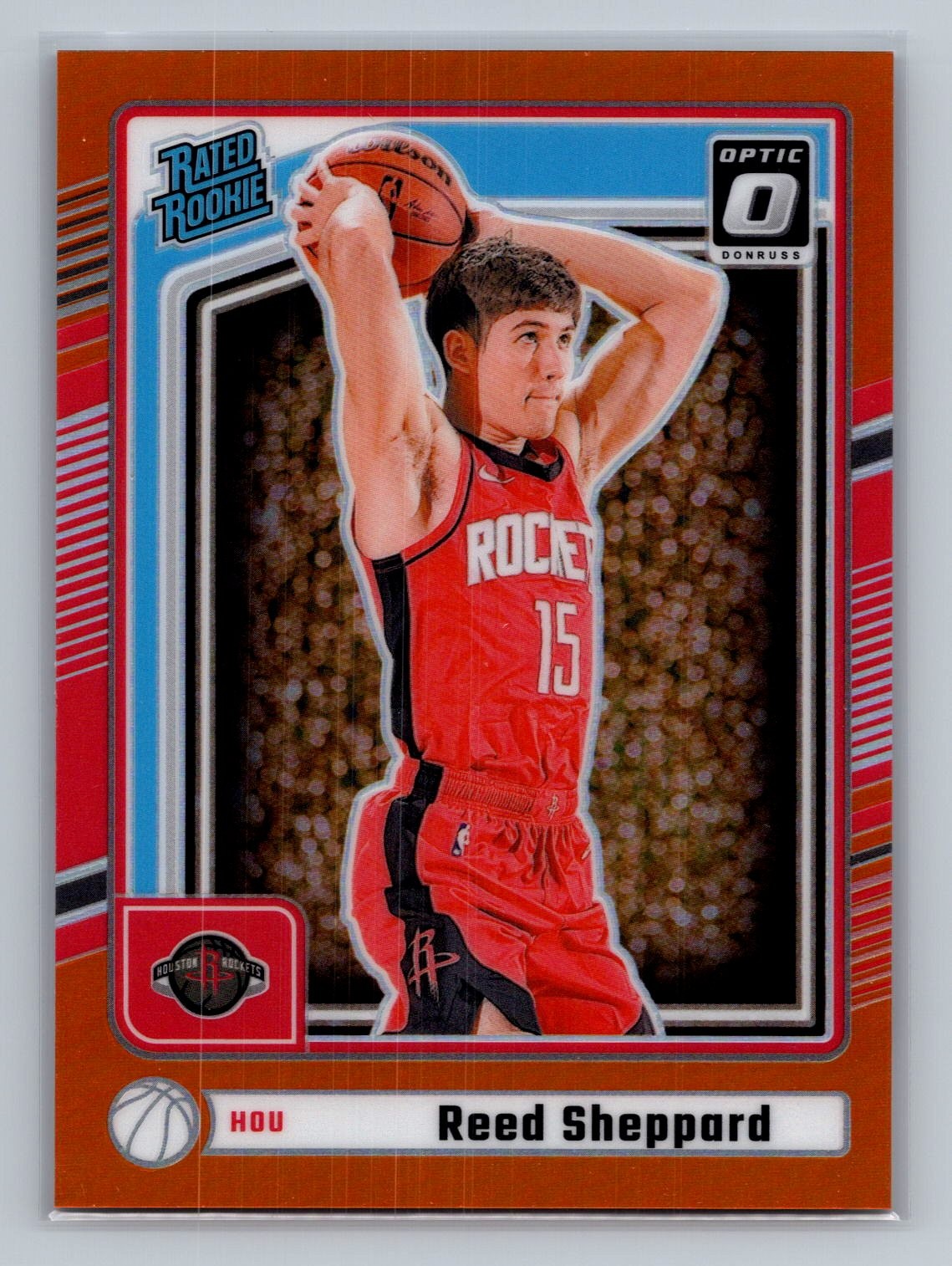 Reed Sheppard 2024-25 Donruss #P-202 Optic Rated Rookies Preview Orange #/75