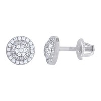 925 Sterlingsilber Moissanit 8Mm GewöLbter Doppel Halo Rund Ohrstecker 1/2 Ct