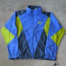 Vintage 80s Nike Color Block Zip Up Windbreaker Jacket Retro Size XL