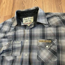 West Coast Choppers Jesse James Pearl Snap Flannel Shirt Mens XL Chamois Shacket