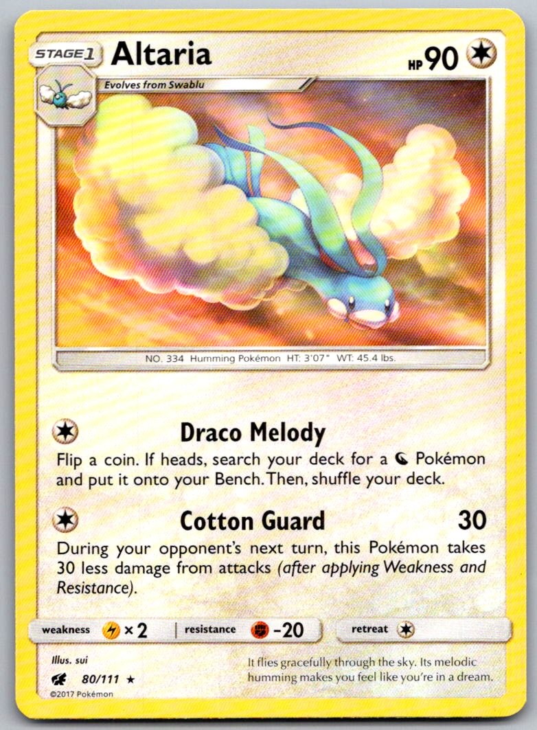 Altaria 80/111 Rare Crimson Invasion Pokemon Near Mint