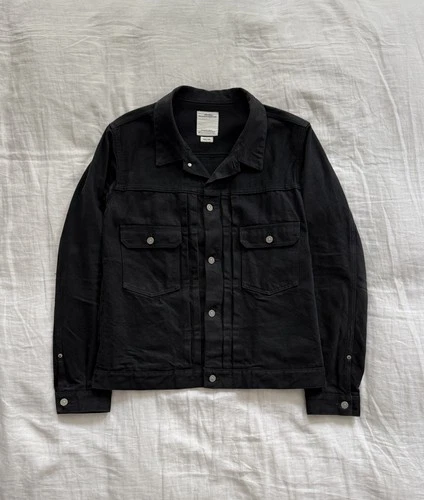 Visvim SS 101 JKT CMYK BLK Selvedge Denim Jacket (Black) (US Size: XXL, JP: 5) - product listing photo
