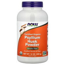 Now Foods Certified Organic Psyllium Husk Powder 12 oz 340 g GMP Quality