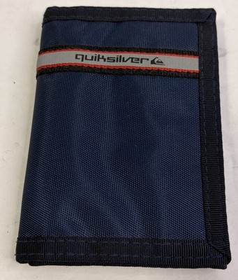 Quiksilver Y2K Navy Tri-Fold Nylon Wallet Hook And Loop Surf Skate Hip hop