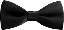 100 Silk Pre-Tied Bow Tie for Men Boys,Adjustable Tuxedo Bowtie Black