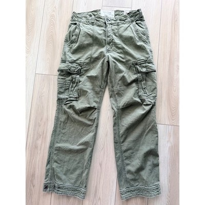 Y2K Abercrombie & Fitch Paratroop  Mens 34x34 Olive Green Cargo pants Utility