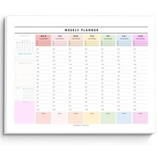 Weekly Hourly Planner Notepad, Daily Planner Desk Pad, Weekly Schedule, To Do...