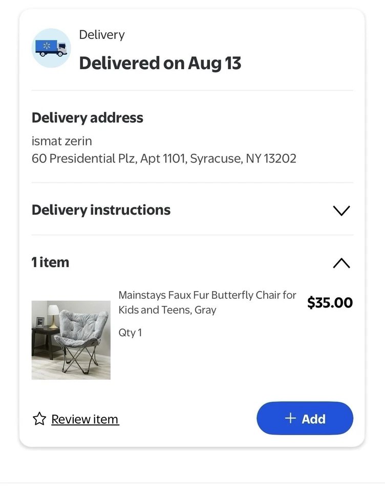 Кресло-бабочка Mainstays из искусственного меха для детей и подростков, серое - Изображение 3 из 4