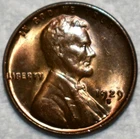 Brilliant Uncirculated 1929-S Lincoln Cent, Glossy, Red-Brown specimen.