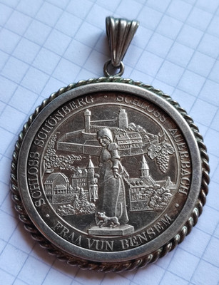 Medal Pendant Coin Pendant Silver 986 835 Total 26g Bensheim Germany