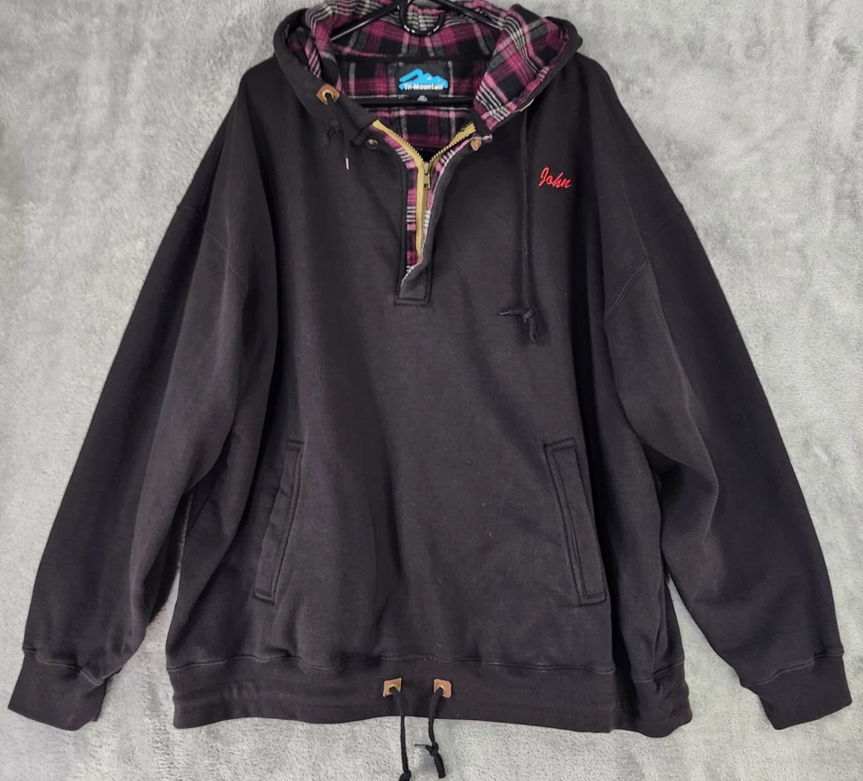 Sudadera con Capucha Tri-Mountain Para Hombre 3XL Negra 1/4 Cremallera Manga Larga Asero No Crybabies Work Foto 2 de 4