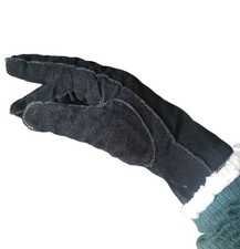 Isotoner Women's Black Suede Berber Lined Gloves Size M