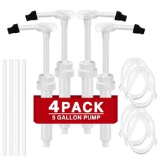 4 Pack 30cc Pump for Large Gallon Bucket, 5 Gallon Pump Dispenser 38-400, Cap...