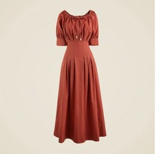 New JCREW Size 4 Cinched-Waist Shirt-Dress in Brilliant Mahogany $188 CK829