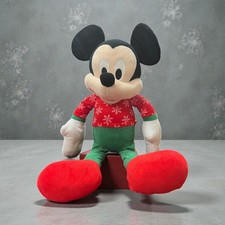 Disney Holiday Mickey Mouse Plush Stuffed Animal Christmas Festive Red Large