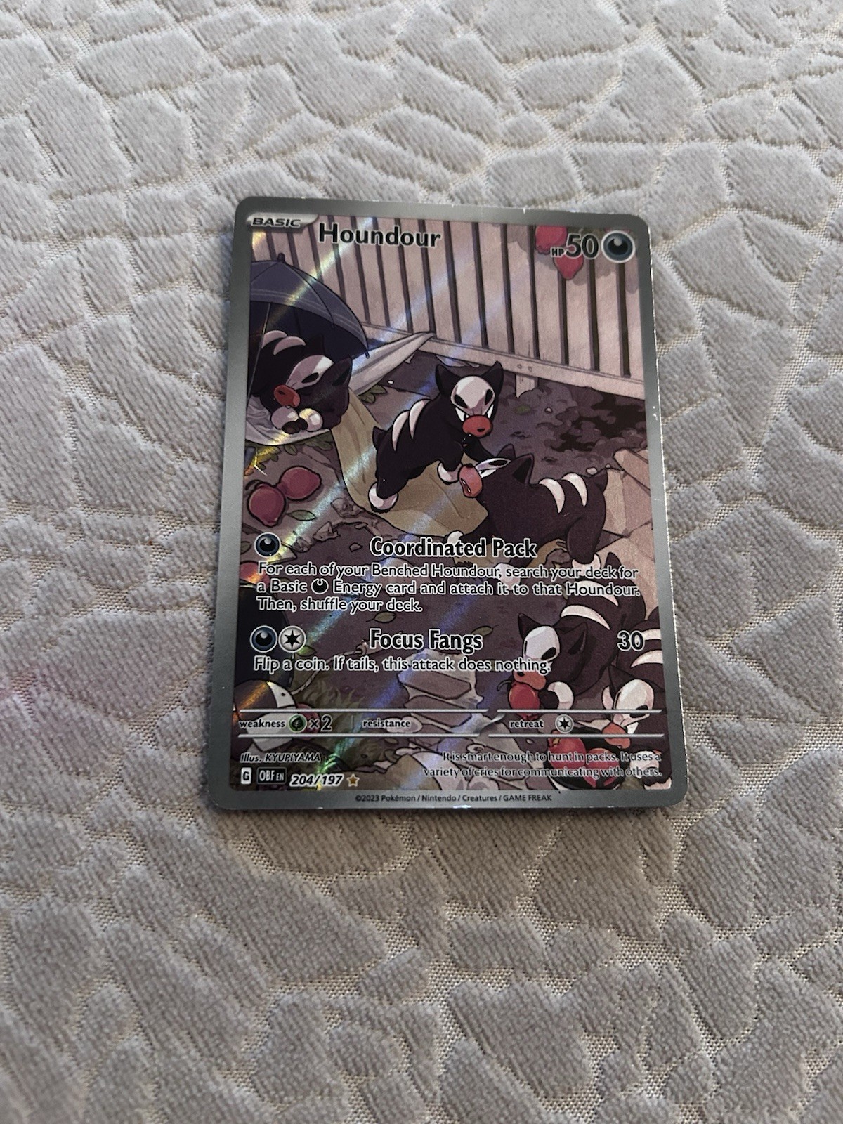 Houndour 204/197 Pokémon Card Decent Shape