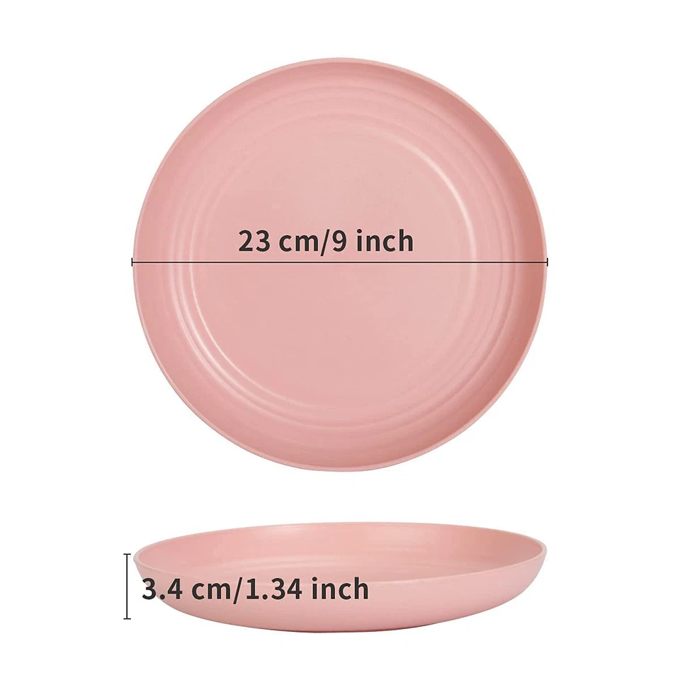 12 PACK 9 Inch Lightweight Wheat Straw Plates, Unbreakable Deep Dinner Plates... - Image 2 of 4