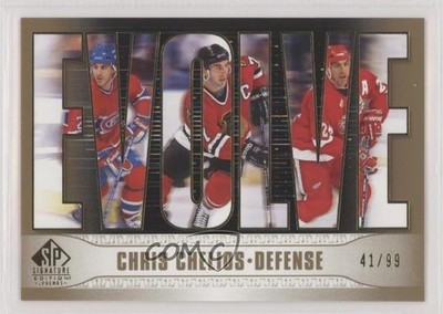 2020 SP Signature Edition Legends evolve Gold Foil 41/99 Chris Chelios HOF r6v