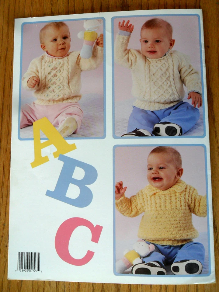 Adorable Babies Leisure Arts 727 Baby Knit Sweaters Crewneck Boatneck Cardigan - Image 3 of 3