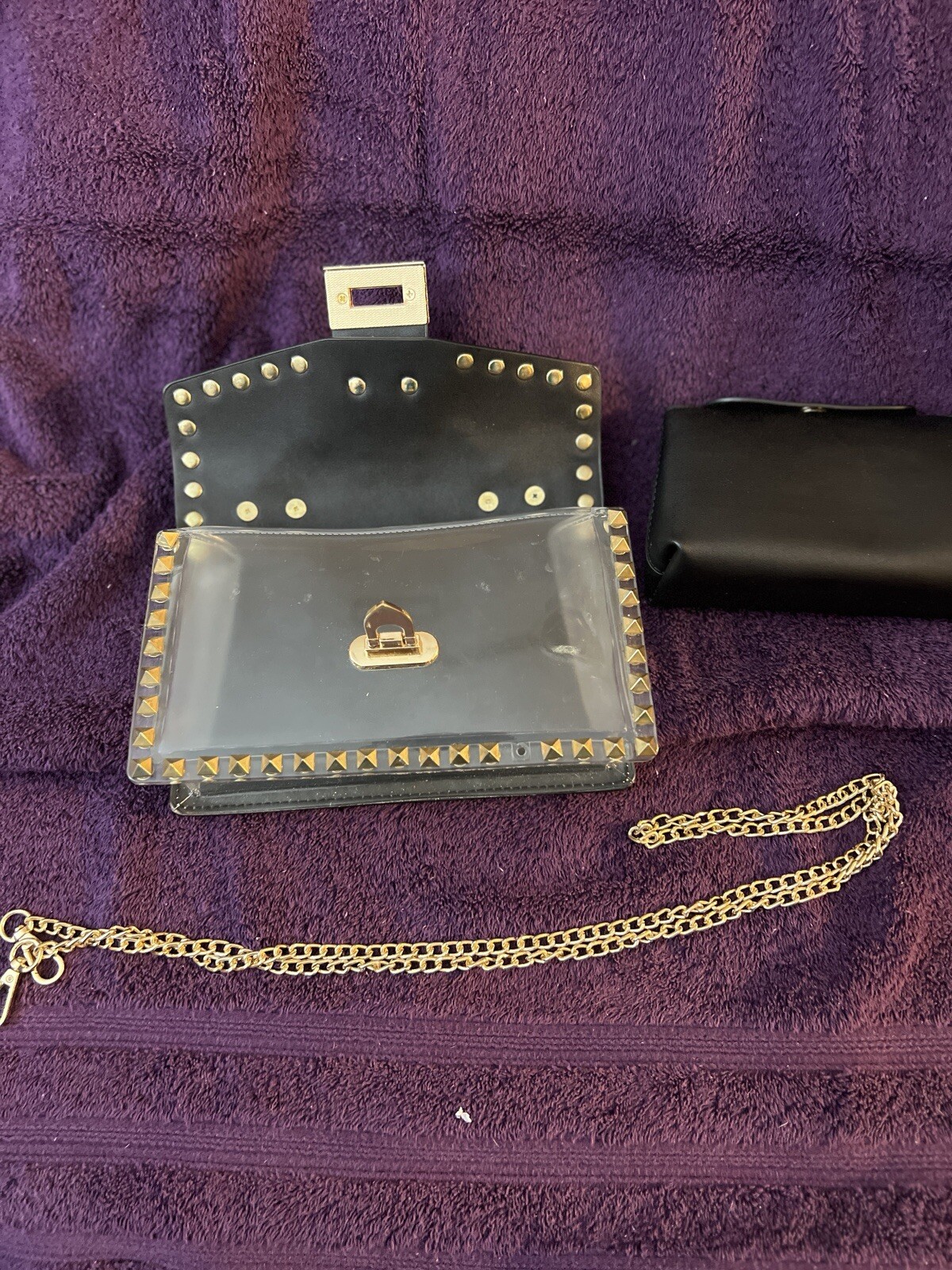 Transparent Studded  bag with insert, crossbody c… - image 3