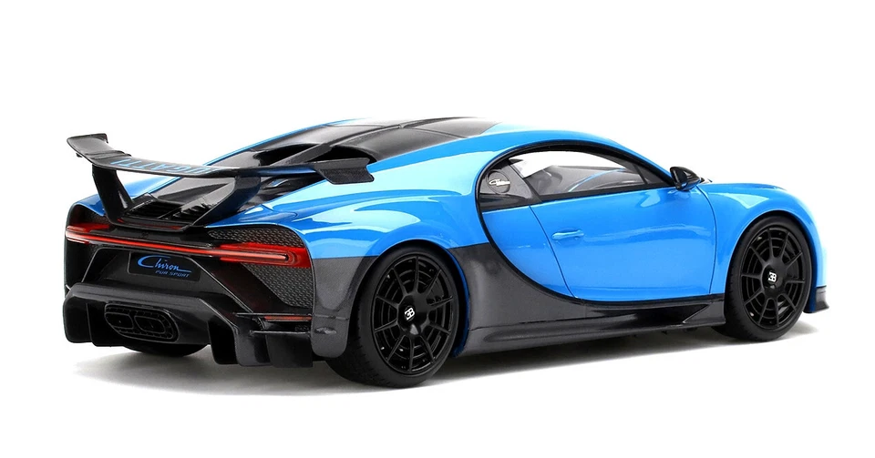 TS0373 BUGATTI CHIRON N16 PUR SPORT 2018 AGILE BLUE BLACK - Immagine 2 di 4