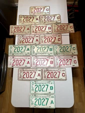 Massachusetts Dealer License Plate Collection, Multiple Year, Same Number (18)
