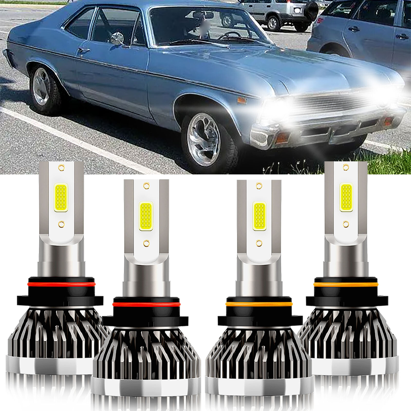 For Chevrolet Classic 2004-2005 9005 9006 LED Headlight Bulbs Hi Low Beam Kit