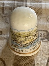 Fingerhut Souvenir The Stepping Stones Dovedale Porcelain Thimble