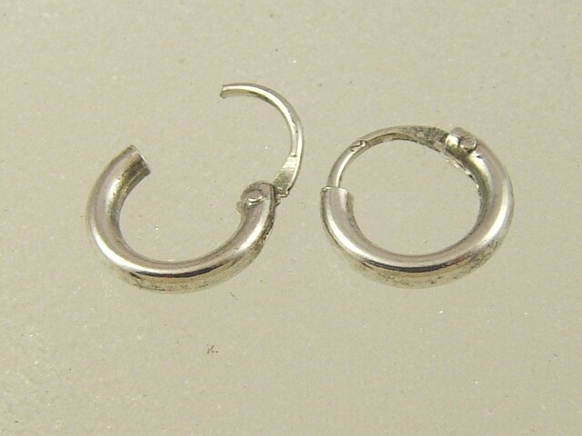 [haesool] 925Silver☆GME06 Earrings sterling silver hoop earrings - 9 MM unisex baby hinged hoop