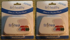 2 Fit&Healthy VITAMIN POCKET PACK Pill Organizer 5 Compartments Up to 60 Tablets