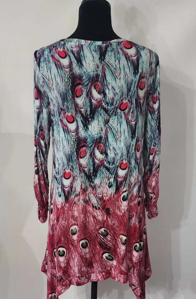 Túnica Grace Elements Floral Geométrico Multicolor Pañuelo Dobladillo Talla Grande Foto 4 de 4