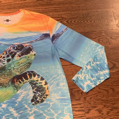 Island Planet Mens Large Long Sleeve Sea Turtle Ocean AOP Shirt, Polyester - Picture 3 of 9