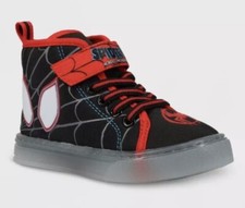 Marvel Spider-Man Toddler Boys' Lighted Hi-Top Sneakers - Size 1 New