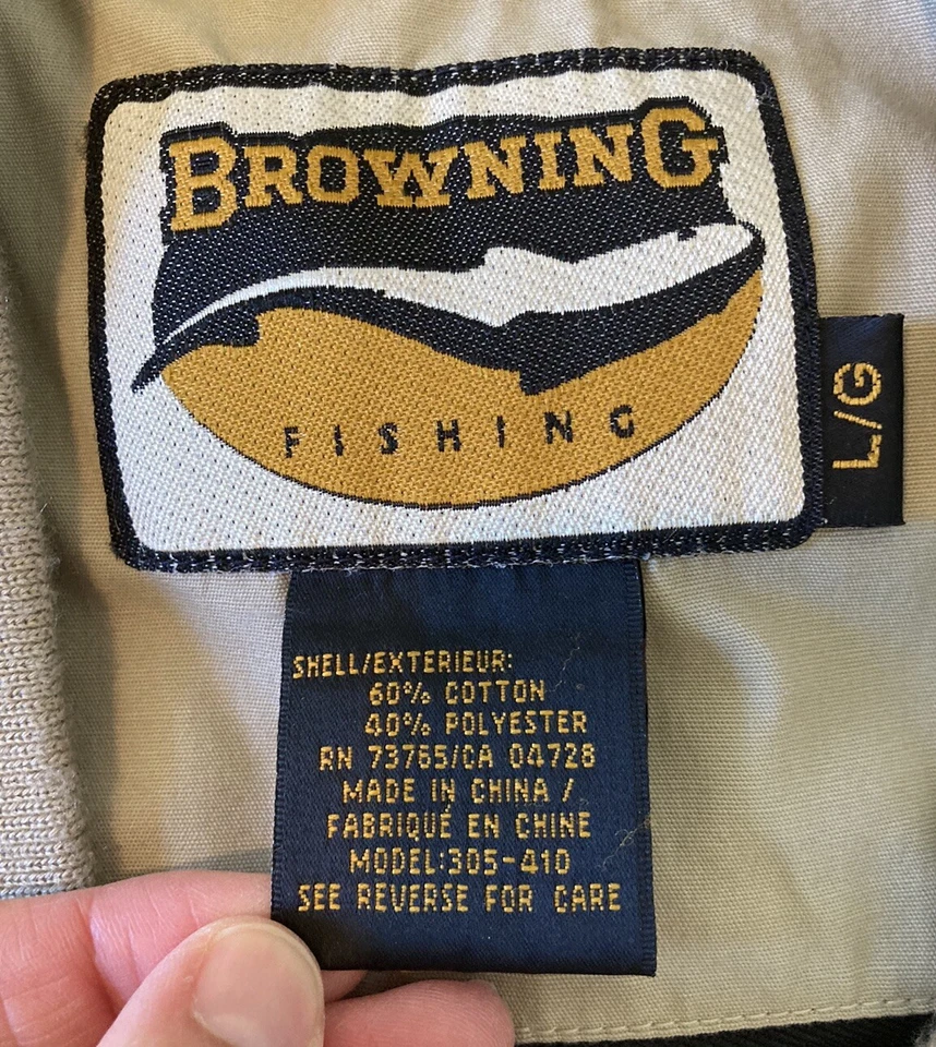 Browning Men’s Full zip Fishing vest size L Tan Q8 - Image 3 of 4