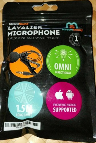 Mikrofon Lavalier - iPhone / Android obsługiwany - kabel OMNI-1,5M- - Zdjęcie 2 z 3