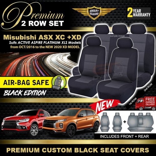 Premium BLACK Seat Covers Mitsubishi ASX XC XD Active XLS ES 2ROW 10/