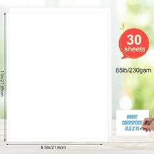 White Cardstock 8.5 X 11 Cover Cardstock Paper 85Lb Heavy Card Stock for Printer
