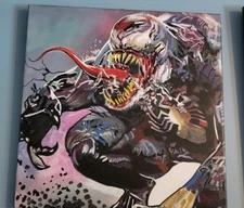 Venom Comic Spiderman 18 X 18 Pop Art Acrylic Painting By Cargill