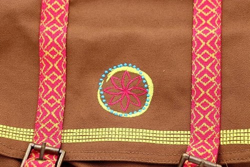 American Girl Leah Clark messenger bag backpack brown canvas magnetic Book Bag - Picture 2 of 7