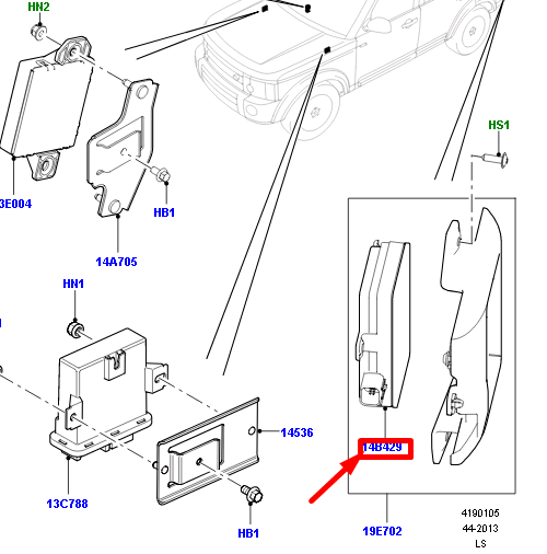 20152017 Land Rover Discovery Sport Blind Spot Radar Sensor LR061039
