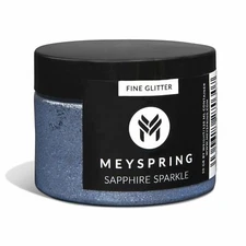 MEYSPRING Sapphire Sparkle Blue Fine Glitter Powder for Resin Art & Makeup - 50g