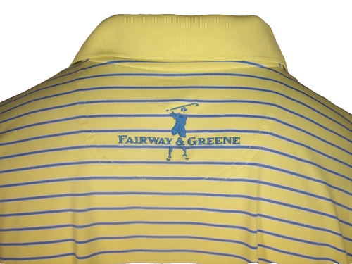 New Fairway & Greene Tech XL Yellow Poly/Spandex Golf Shirt Mystery Indian Logo - Picture 4 of 7