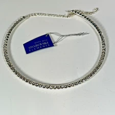 Elegant Swarovski Elements Choker Necklace Single tier Clear Crystal color