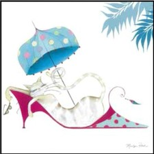 Quadro Decoltè Scarpa con Gatto 15 Donna Stampa su Mdf o Tela Swarovski Pannello