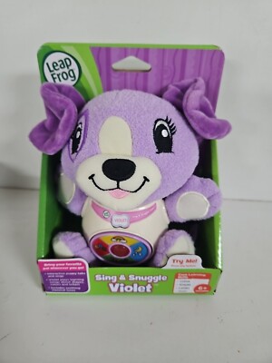 Leap Frog Sing & Snuggle On-The-Go Interactive Plush Puppy 6+ Months VIOLET NEW